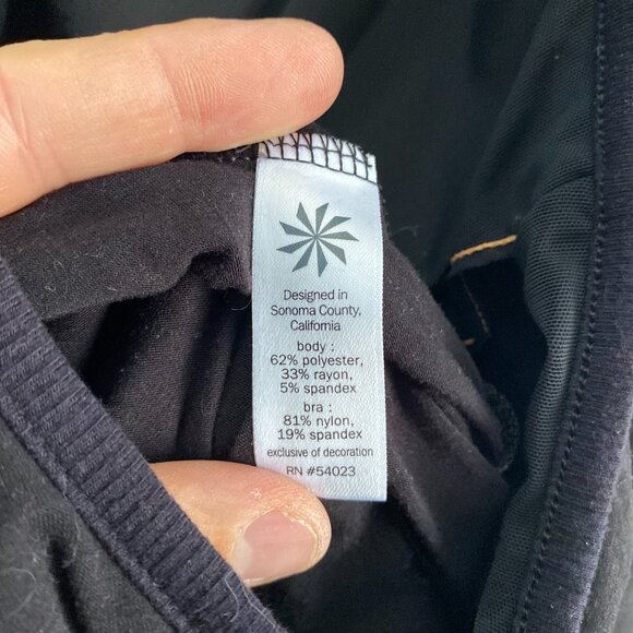 Athleta Tee Racerback Dress Sleeveless Ruched Black Size XS Extra Small 438832 - Picture 5 of 8